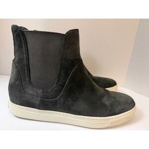 Vince Nira Grey Suede Water Repellent Chelsea Pull On Boots Bootie Shoes Size 10